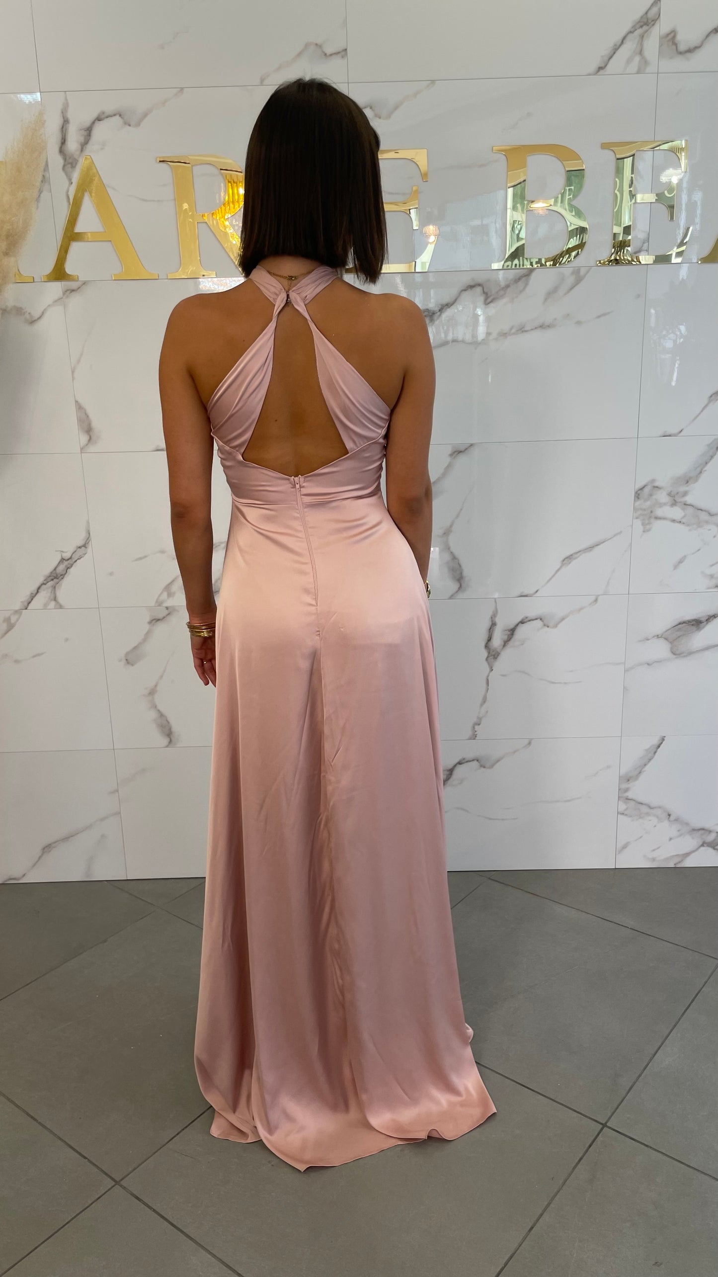 Robe Fiona rose poudré